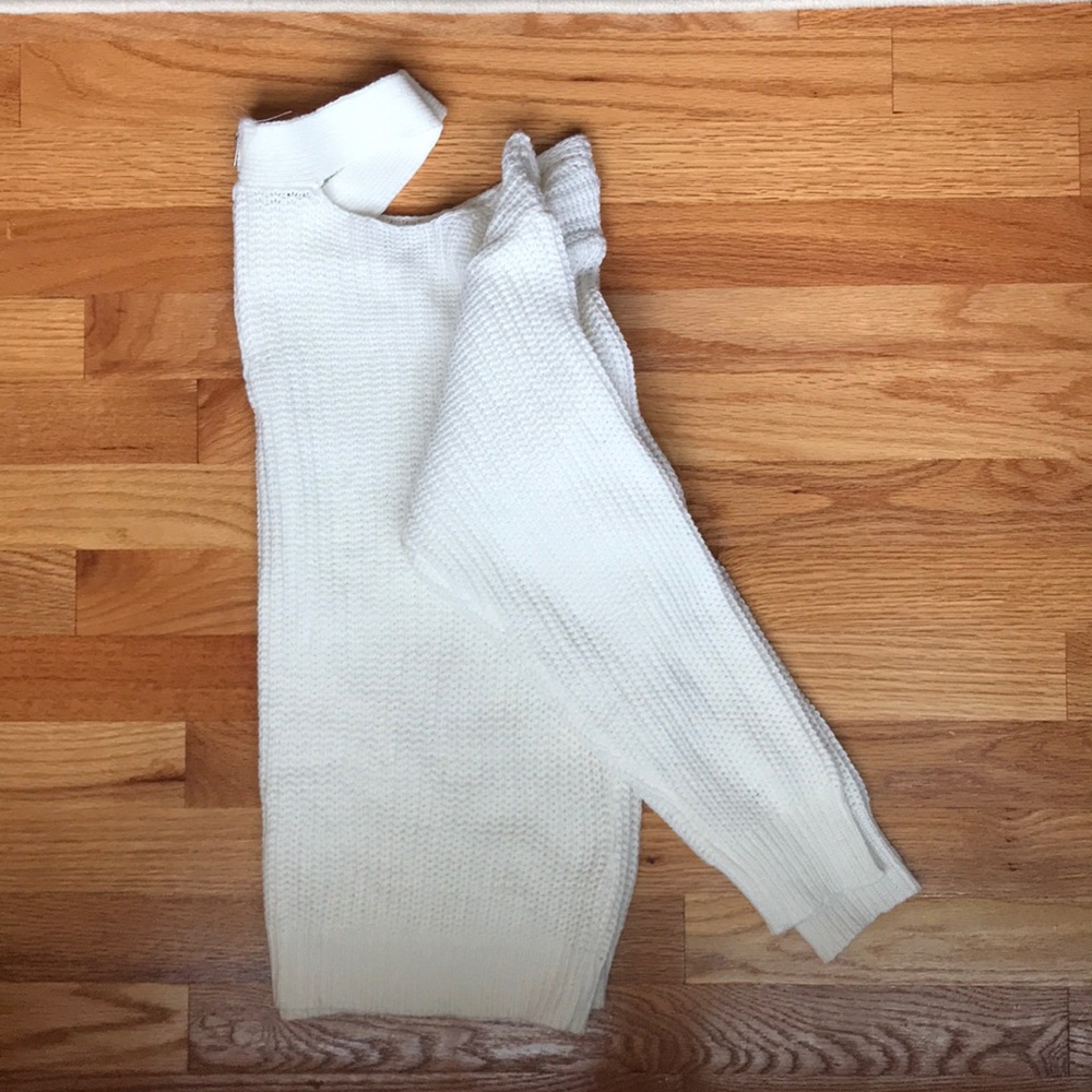Cream Off Shoulder Knitted Sweater (like-new) - Picture 3 of 8